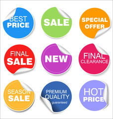 modern colorful sale stickers collection
