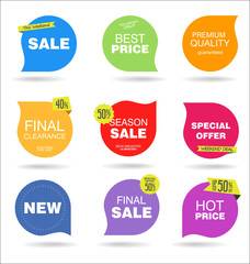 modern colorful sale stickers collection