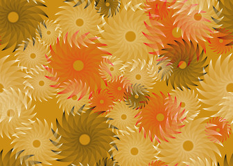 wired wings flowers seamless gold red ivory