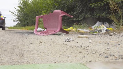 Garbage on the side of the road 