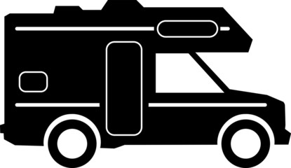 Camper Vector Sign Silhouette