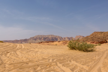 Coloured Canyon is a rock formation on South Sinai (Egypt) peninsula. Desert rocks of multicolored sandstone background.	