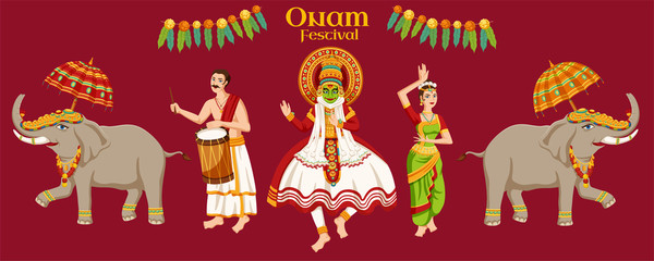 Onam festival characters