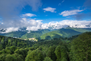 Naklejka na ściany i meble View of Caucasian mountains