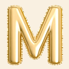 Obraz premium Golden color balloon letter M