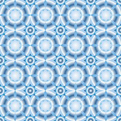 Winter seamless pattern with snowflakes, stars or abstract flowers in light blue shades. Christmas texture