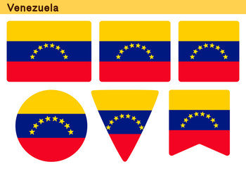 「ベネズエラの国旗」6個の形のアイコンデザイン