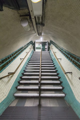 British tube steps in London