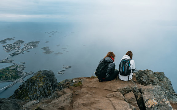 Henningsvaer- June 25, 2019: is a fishing village in Nordland county, Norway. It is located on several small islands off the southern coast of the large island. Lofoten