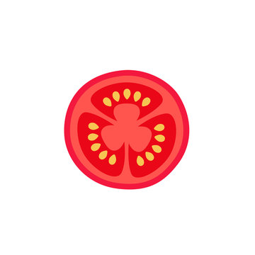 recommend clip art: Tomato slice on white background