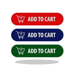 Add to cart button icon in trendy flat style. Online shopping symbol for your web site design, logo, app, UI Vector EPS 10. - Vector