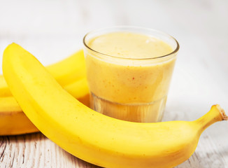 Bananas and a natural banana drink