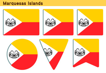 「マルキーズ諸島」6個の形のアイコンデザイン