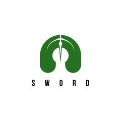Logo of the appearance of a sword and the initials letter N.