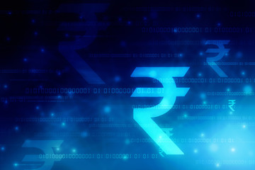 Rupee currency . 2D rendering illustration