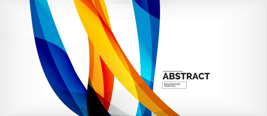 Colorful wave lines abstract background, color line for business or techno presentation