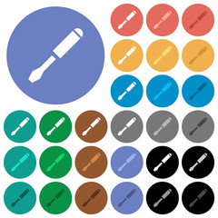 Single screwdriver round flat multi colored icons