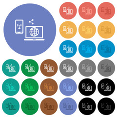 Share mobile internet round flat multi colored icons