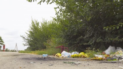 Garbage on the side of the road 