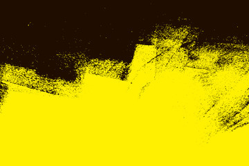 yellow and black paint  background texture with brush strokes