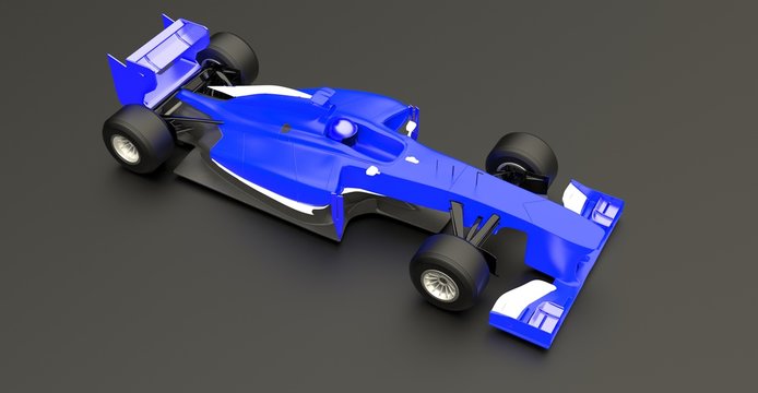 Blue sport car ,race auto, 3d render.