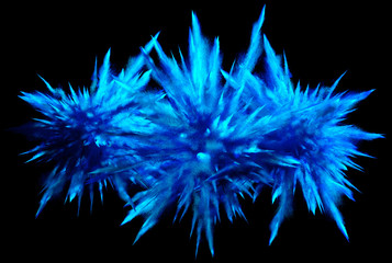 Explosion of a powder. Freeze motion of color powder exploding, 3D illustration.