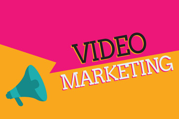 Text sign showing Video Marketing. Conceptual photo create short videos about specific topics using articles.