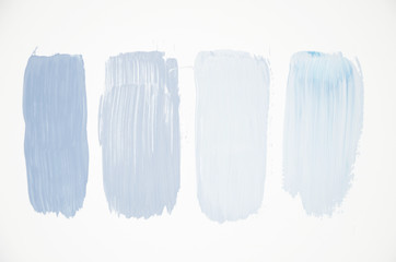 Pale blue colors on white canvas