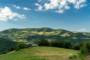 Fototapeta na wymiar Landscape of Passo del Cerro at springtime