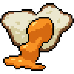 Fototapeta premium vector pixel art fried egg