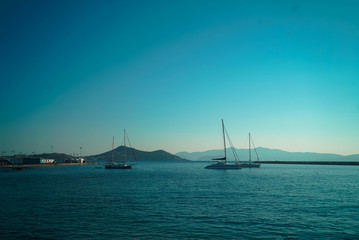 the boats and yachts on the island of Naxos
