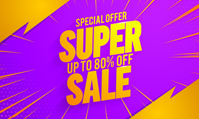 Super sale banner template.Vector background