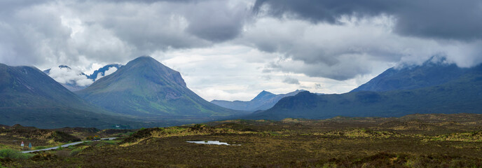 Panoramic image of beautiful scenery on Isle of Skye in summer , Scotland