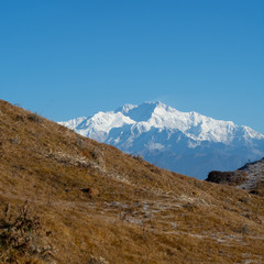 Fototapeta na wymiar Kanchenjunga Range in Himalayas, landscape photography taken in the morning