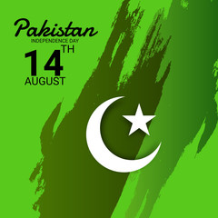 Vector illustration of a Background for Pakistan Independence Day.