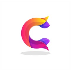Obraz premium Letter C Colorful Designs Illustration Vector Template