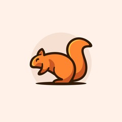 Squirrel Line Art Design Illustration Vector Template