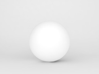 Fototapeta na wymiar White spherical 3d object with soft shadow