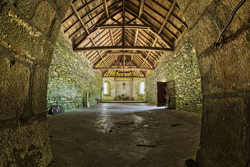 Fototapeta na wymiar interior of an old mountain church