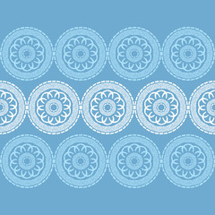 Polka dots seamless pattern. Mosaic of ethnic figures. Patterned texture. Geometric background. Can be used for wallpaper, textile, invitation card, wrapping, web page background.