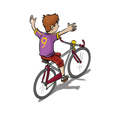 boy riding a bike