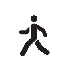 Fototapeta na wymiar Walk man black icon design. Run human concept sign. Vector illustration. 