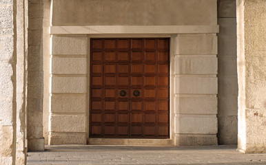 Old wooden double door