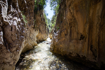 Rio chillar water hiking in españa spain. Streaming river.