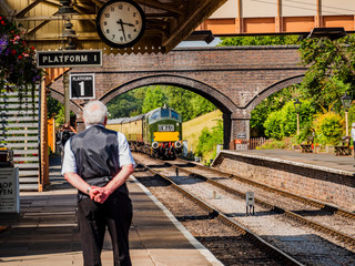 Gloucestershire and Warwickshire heritage steam railway. Toddington Steam centre and Station.