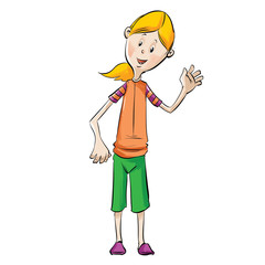 cartoon young girl