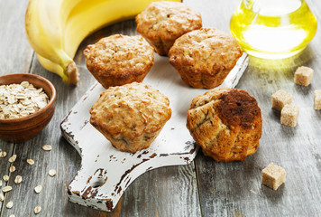 Banana muffins with oatmeal