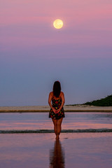 Moonrise in Guarda do Embaú Beach Santa Catarina Brazil