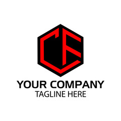 Letter CF stock logo, CF initial., flat design.  Vector Illustration on white background