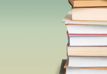 Collection of old books  on background
